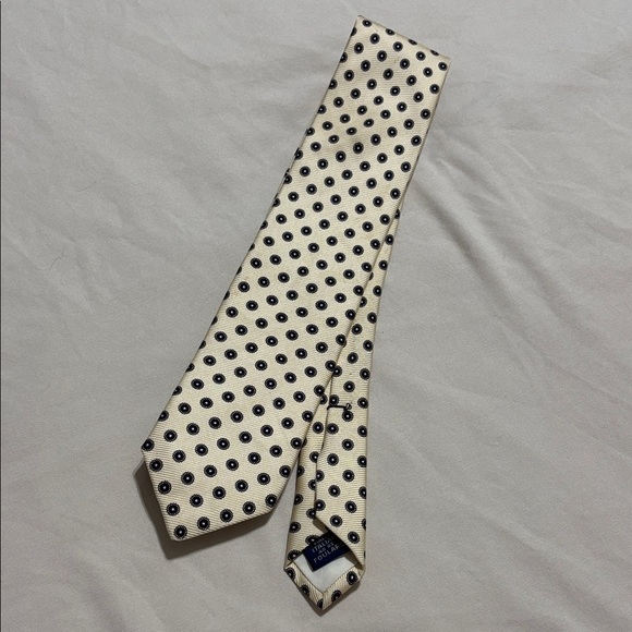 Other - Polka Dot Silk Tie - Cream and Black